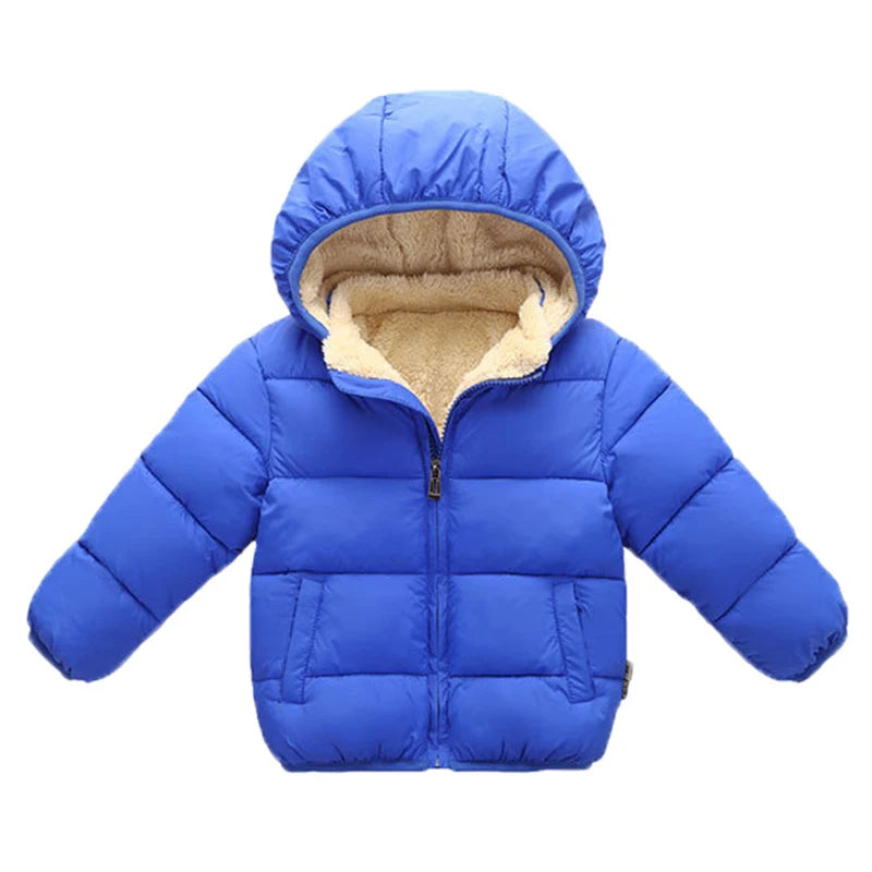 Baby Winter Coats, Thick Jackets for Boys & Girls, Plush Fur Hooded Snowsuit