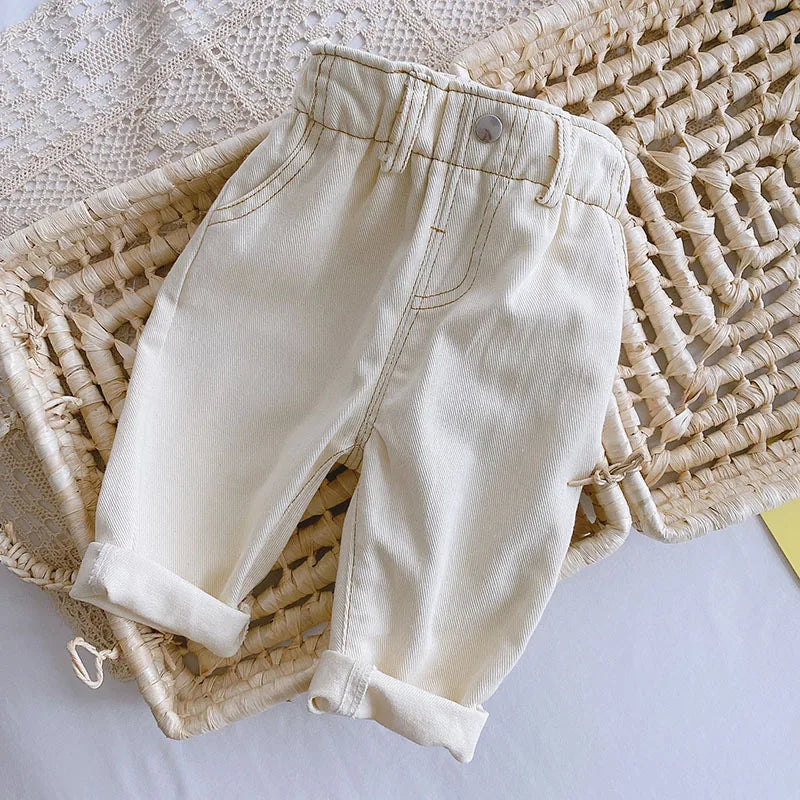 Autumn Kids Denim Jeans, Straight Pants for Baby Girls & Boys