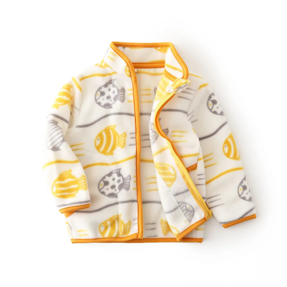 Jumping Meters Dinosaur Zipper Jacket for Kids, Fleece Coat with Pockets
