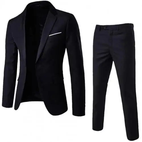 Men's Slim Fit Wedding Suit, Groomsman Blazer & Pants Set, Vintage Classic Blazers