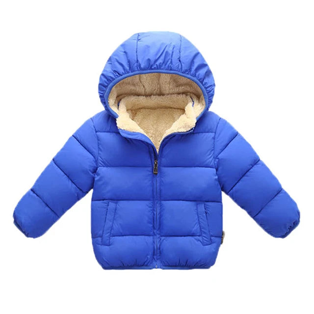 Baby Winter Coats, Thick Jackets for Boys & Girls, Plush Fur Hooded Snowsuit