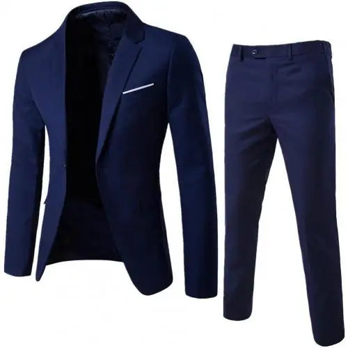 Men's Slim Fit Wedding Suit, Groomsman Blazer & Pants Set, Vintage Classic Blazers