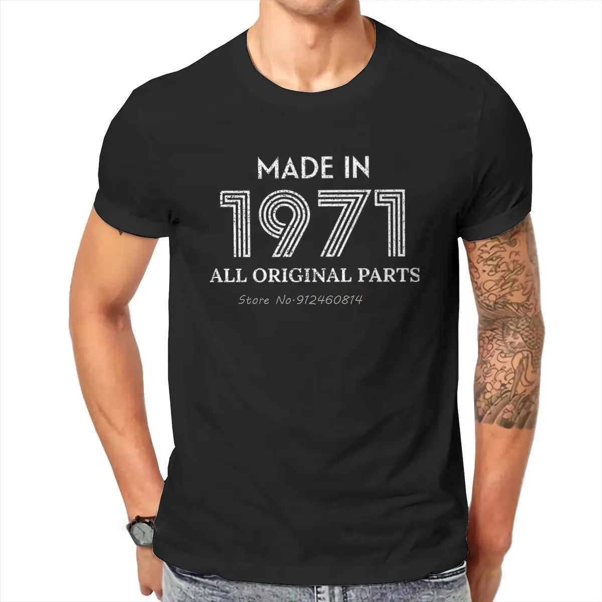 Made In 1971 Original Parts T-Shirt Classic Cotton Streetwear Tee