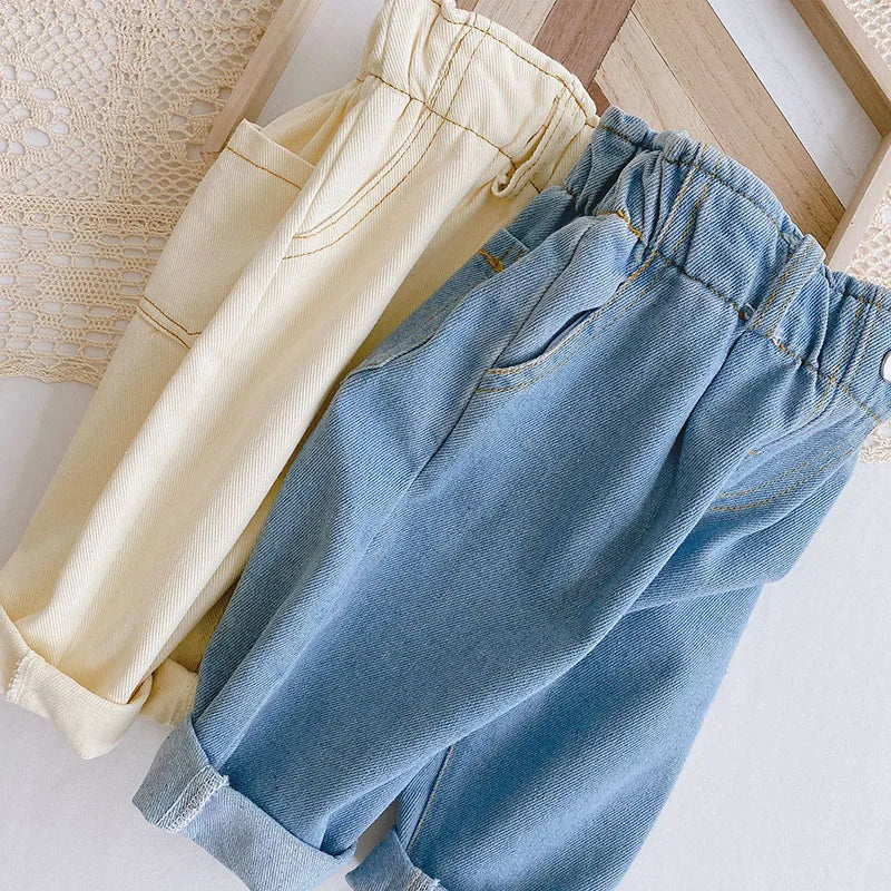 Autumn Kids Denim Jeans, Straight Pants for Baby Girls & Boys