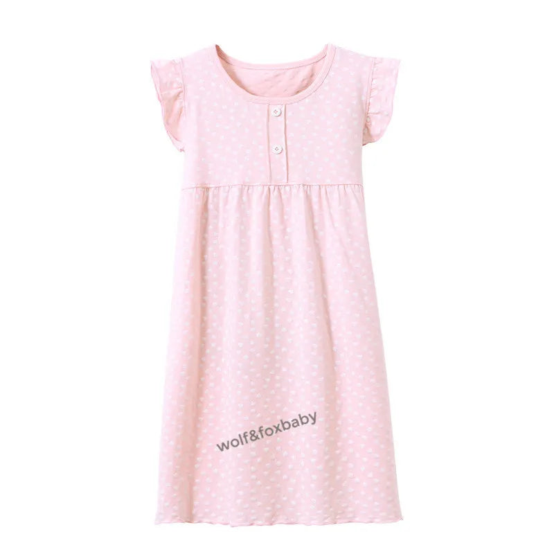 3-14 Years Kids Cotton Pajamas, Homewear Nightdress for Girls