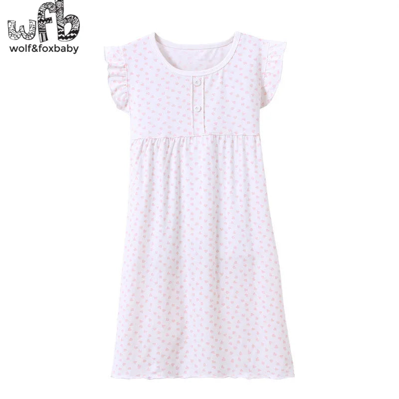 3-14 Years Kids Cotton Pajamas, Homewear Nightdress for Girls