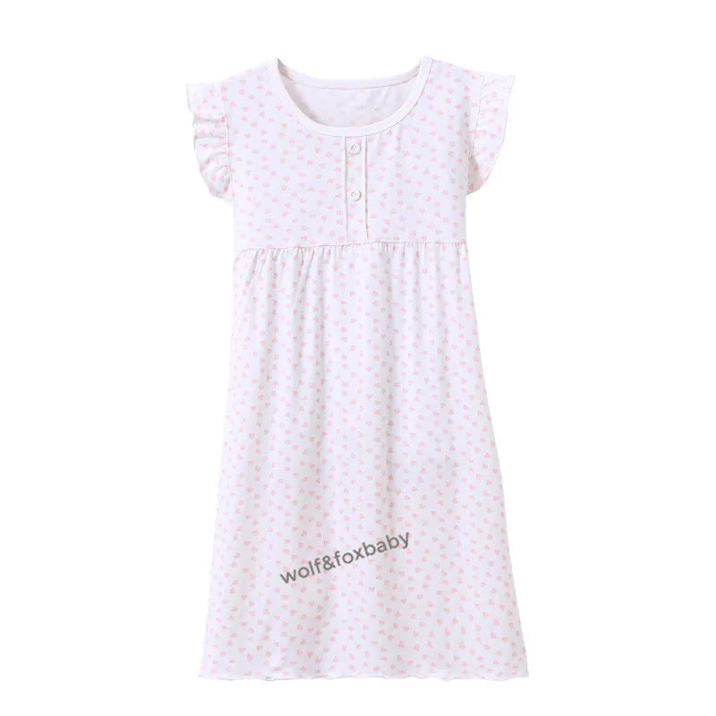 3-14 Years Kids Cotton Pajamas, Homewear Nightdress for Girls