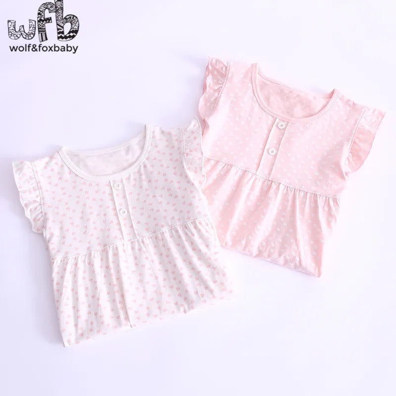 3-14 Years Kids Cotton Pajamas, Homewear Nightdress for Girls