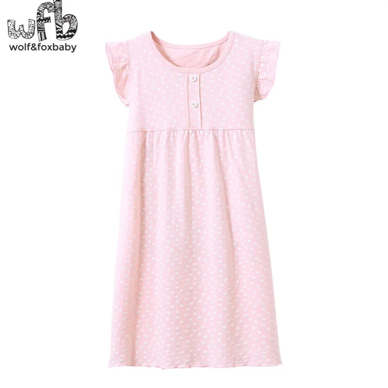 3-14 Years Kids Cotton Pajamas, Homewear Nightdress for Girls