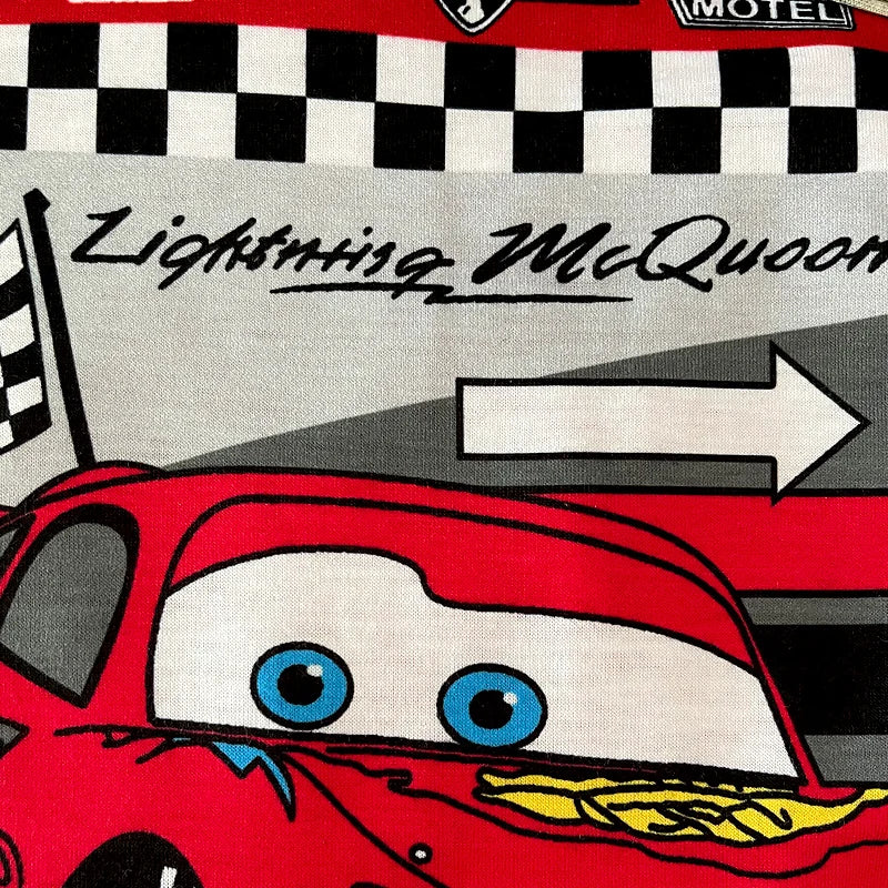 Kids Lightning McQueen Pajama Set, Cotton Long Sleeve T-Shirt & Pants, Cartoon Car Sleepwear