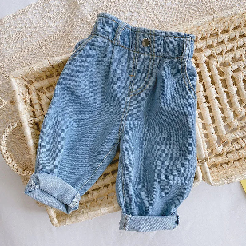 Autumn Kids Denim Jeans, Straight Pants for Baby Girls & Boys
