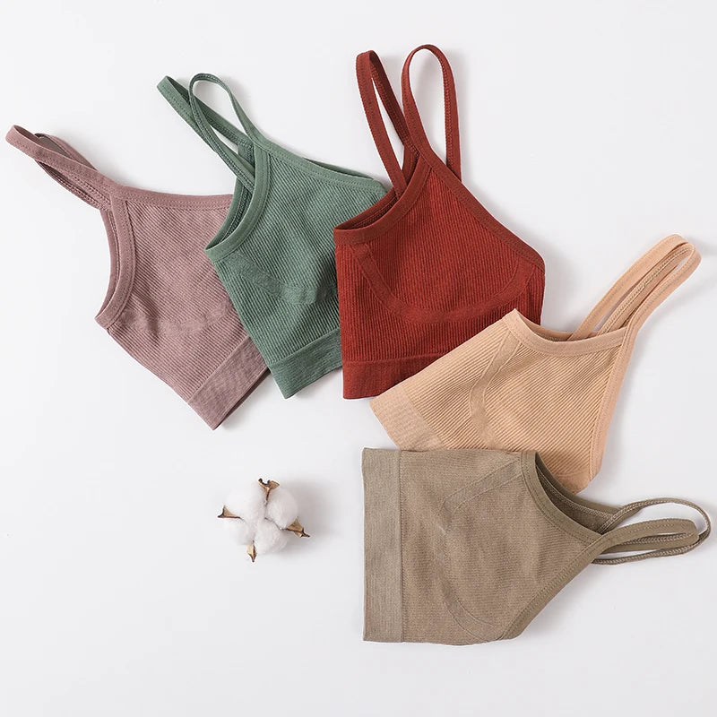 Women, Soft Sports Tube Bra, Sexy Lingerie, Low Back Crop Top