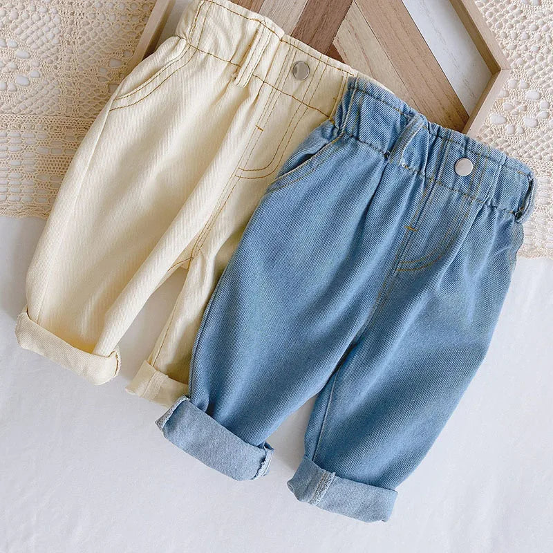 Autumn Kids Denim Jeans, Straight Pants for Baby Girls & Boys