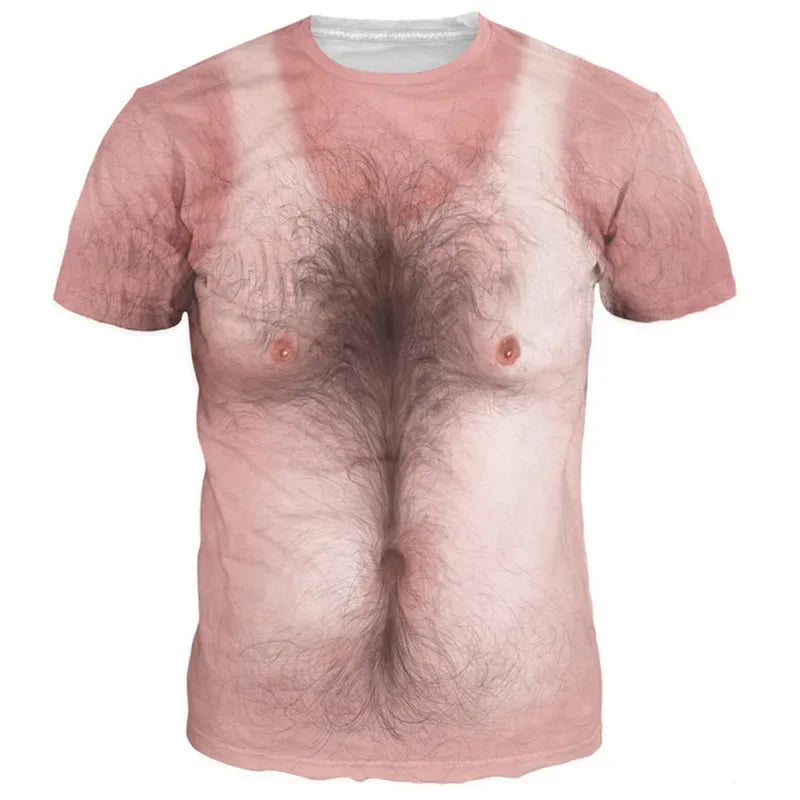 Muscle Simulation 3D Print T-Shirt | Summer Fashion Tee