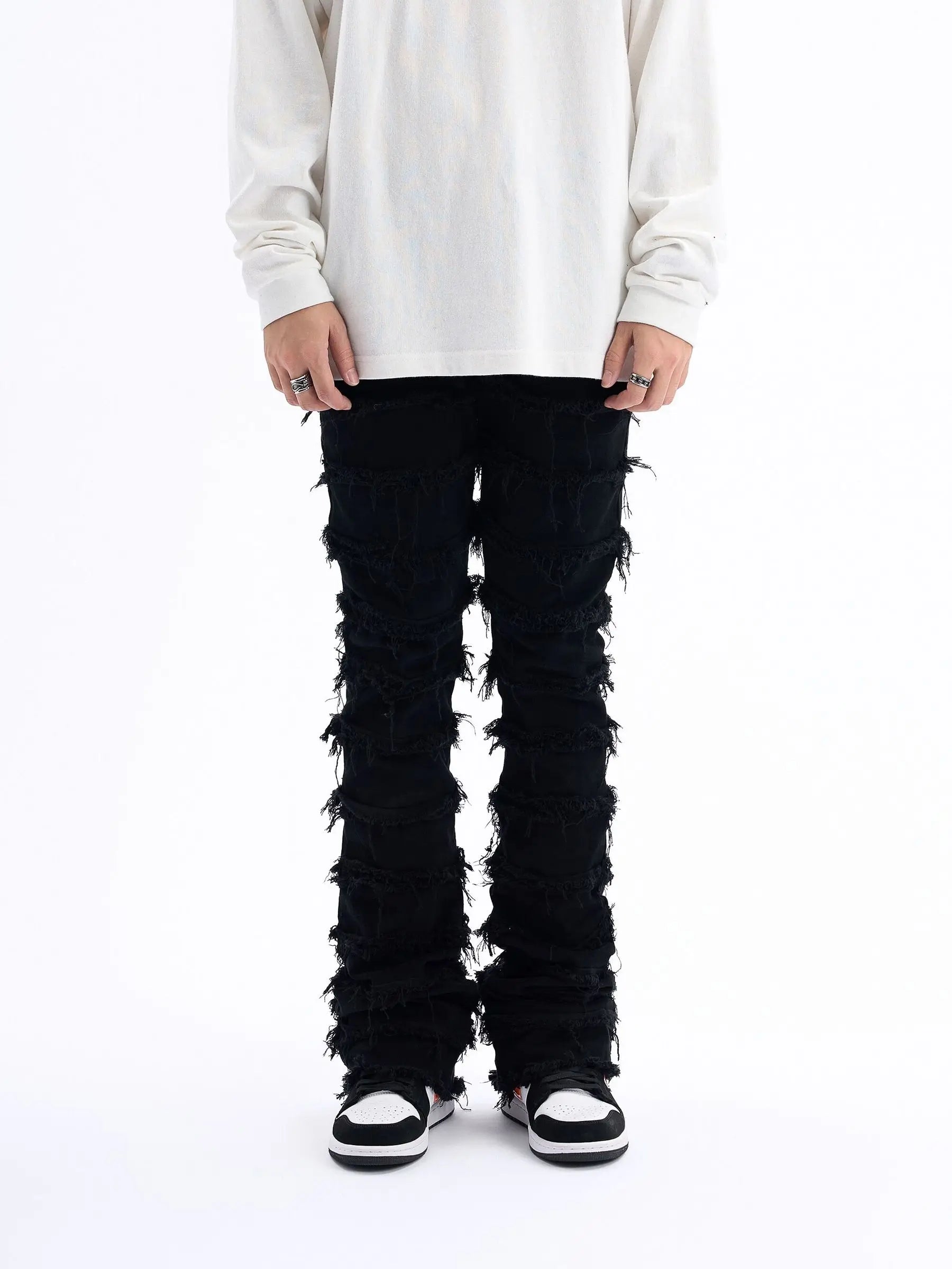 American Black Erosion Skinny Jeans Vintage Hip-Hop Streetwear