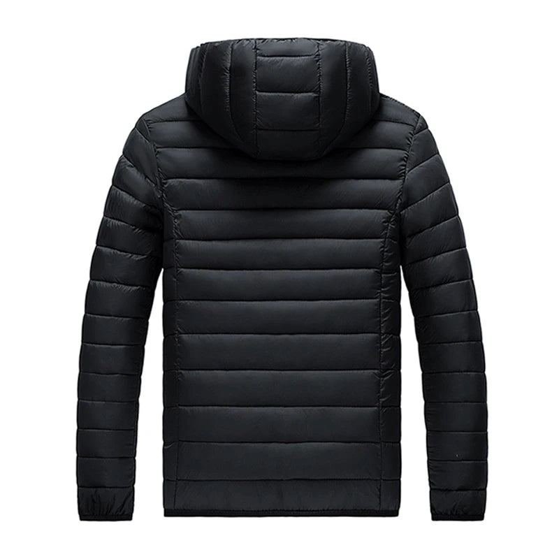 Winter Men's Warm Parka, Hooded, Thermal Padded, Windbreaker