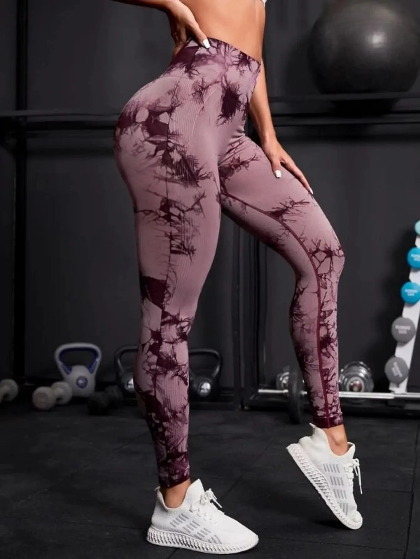 Seamless High Waist Tie Dye Leggings, Fitness Yoga Pants, Hip Lifting Elastic Tights
