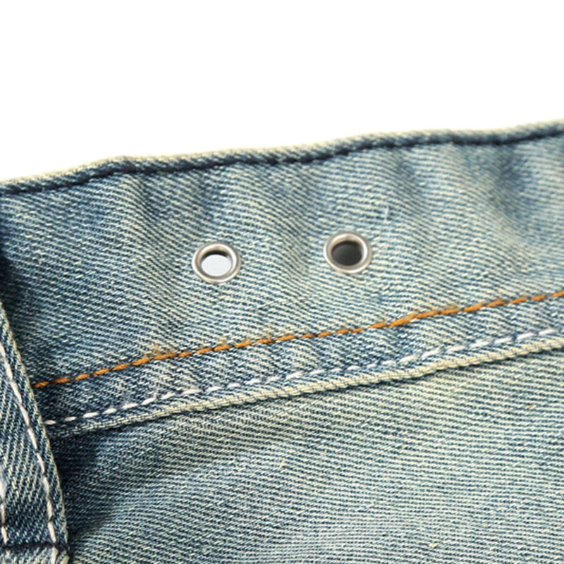 Casual Denim Jeans for Men Plus Size Straight Fit with Ripped Holes