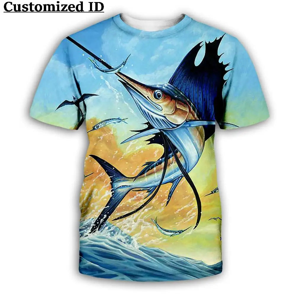 3D Fishing Print T-Shirt | Quick Dry Outdoor Sports Tee