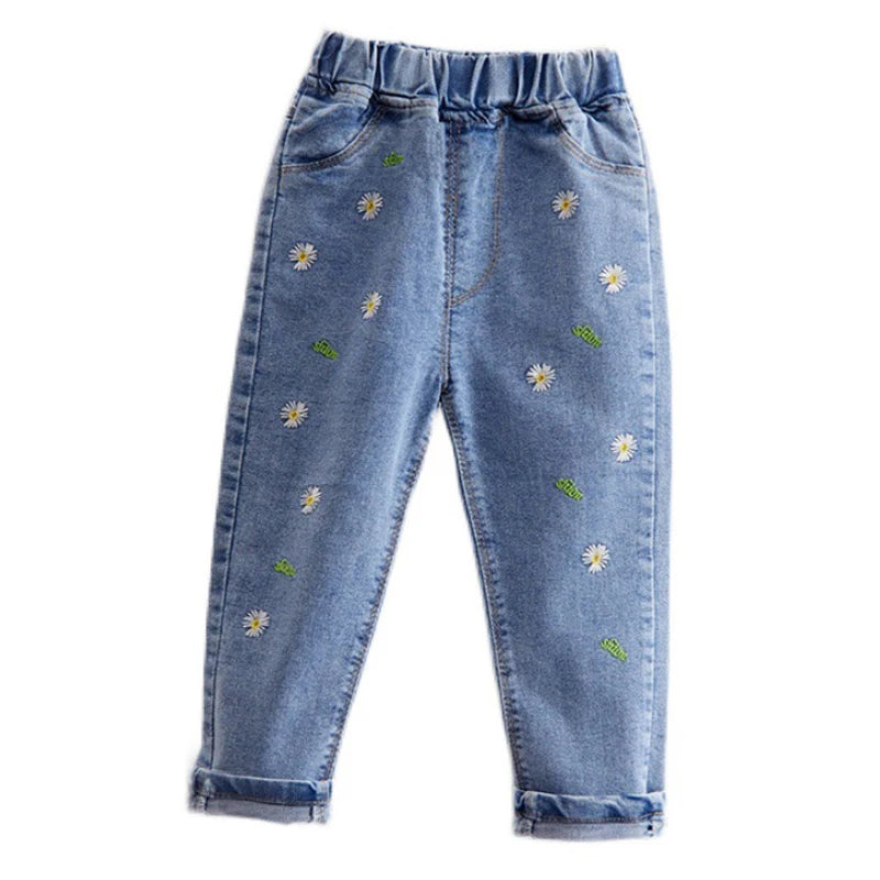 Kids Girls Denim Jeans, Casual Toddler & Infant Trousers (1-7Y)