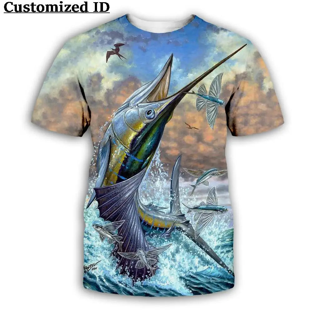 3D Fishing Print T-Shirt | Quick Dry Outdoor Sports Tee