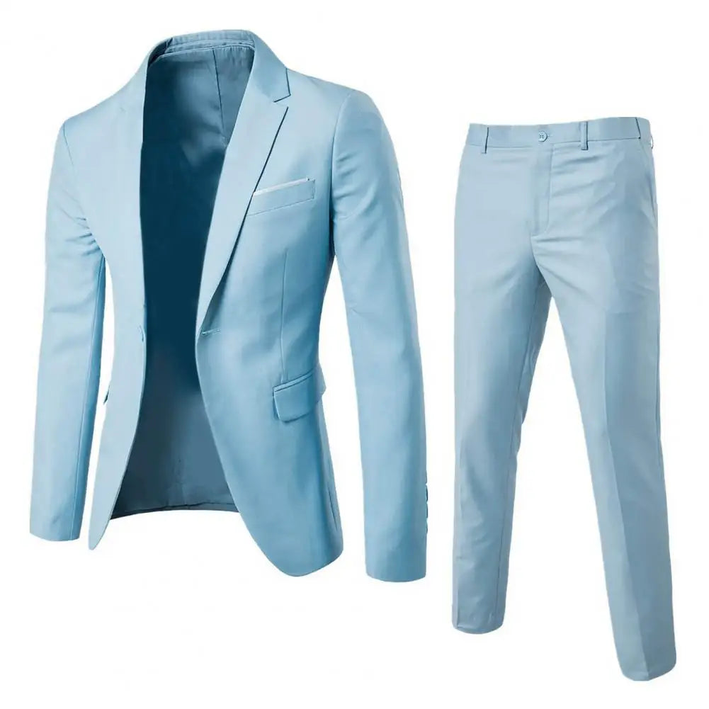 Men's 2-Piece Blazer & Pants Suit Slim Fit Wedding & Business Wear