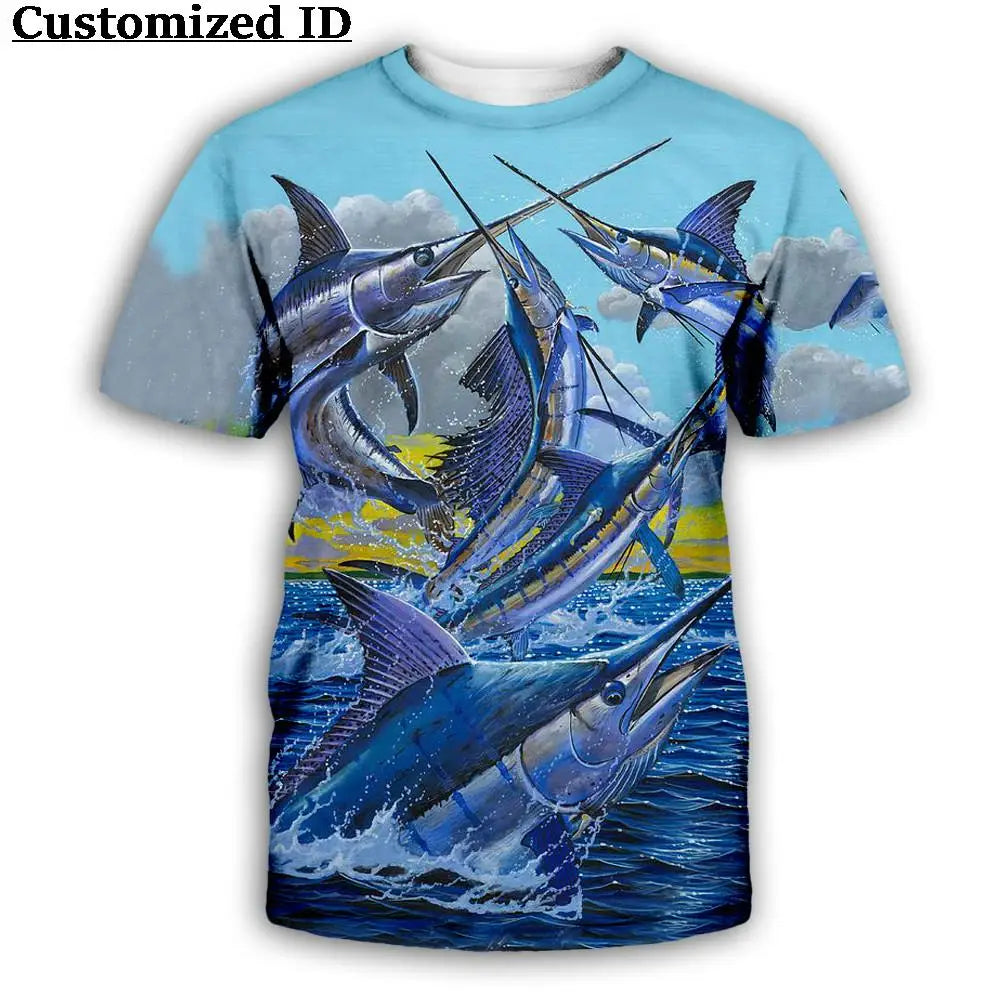 3D Fishing Print T-Shirt | Quick Dry Outdoor Sports Tee