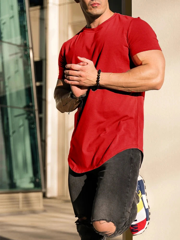 Muscle Fitness T-Shirt Summer Athleisure Gym Workout Tee for Men
