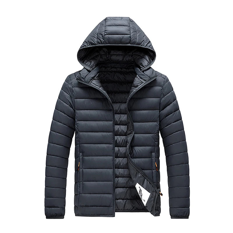 Winter Men's Warm Parka, Hooded, Thermal Padded, Windbreaker