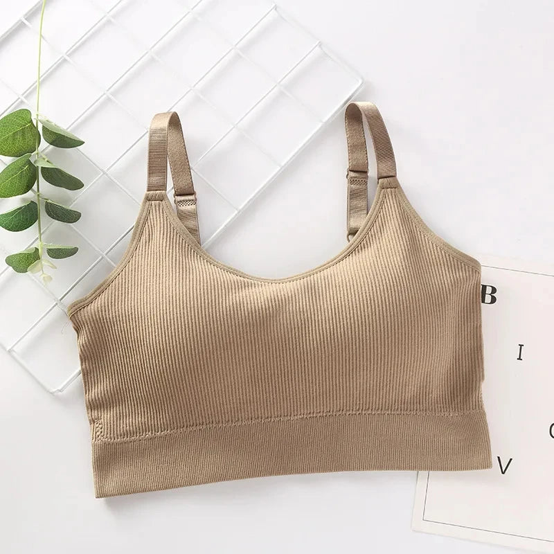 Seamless Full Cup Bralette, Wire-Free Sleep Bra, High-Quality Sports Tube Top