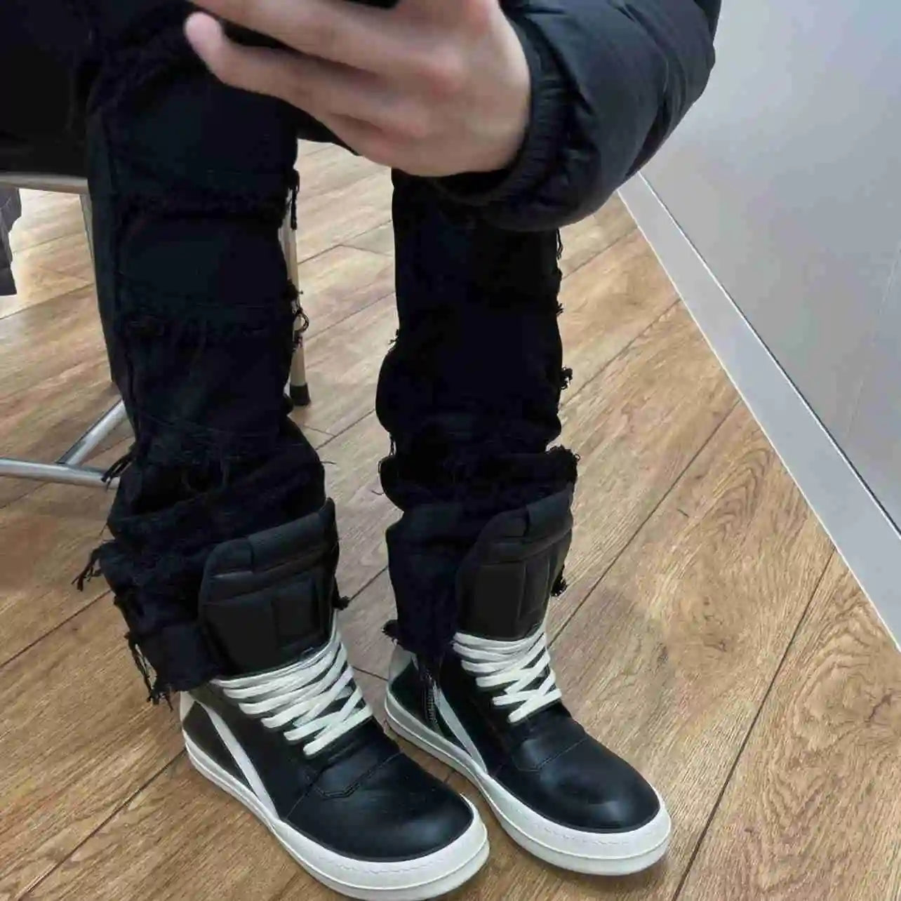 American Black Erosion Skinny Jeans Vintage Hip-Hop Streetwear