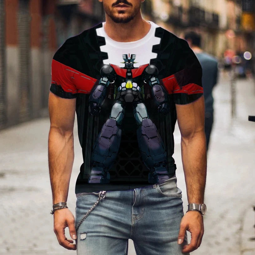 Hot Sale 3D Robot Print T-Shirt | Anime Streetwear Tee