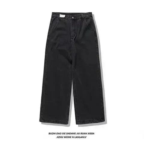 Y2K Loose Straight Jeans, Vintage Oversized Wide-Leg Unisex Pants