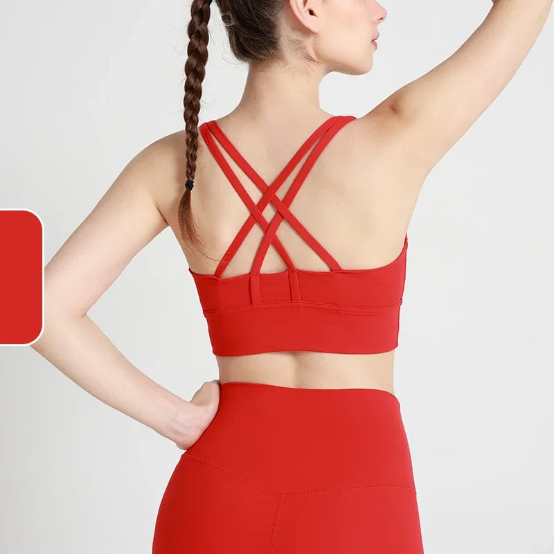 Summer Women’s Sexy Sports Bra, Cross Back Breathable Yoga Bra