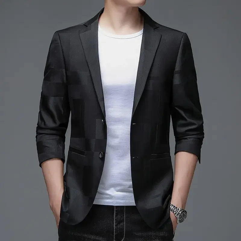 Oversize Single-Breasted Suit Blazer Plus Size Men's Jacket for Summer