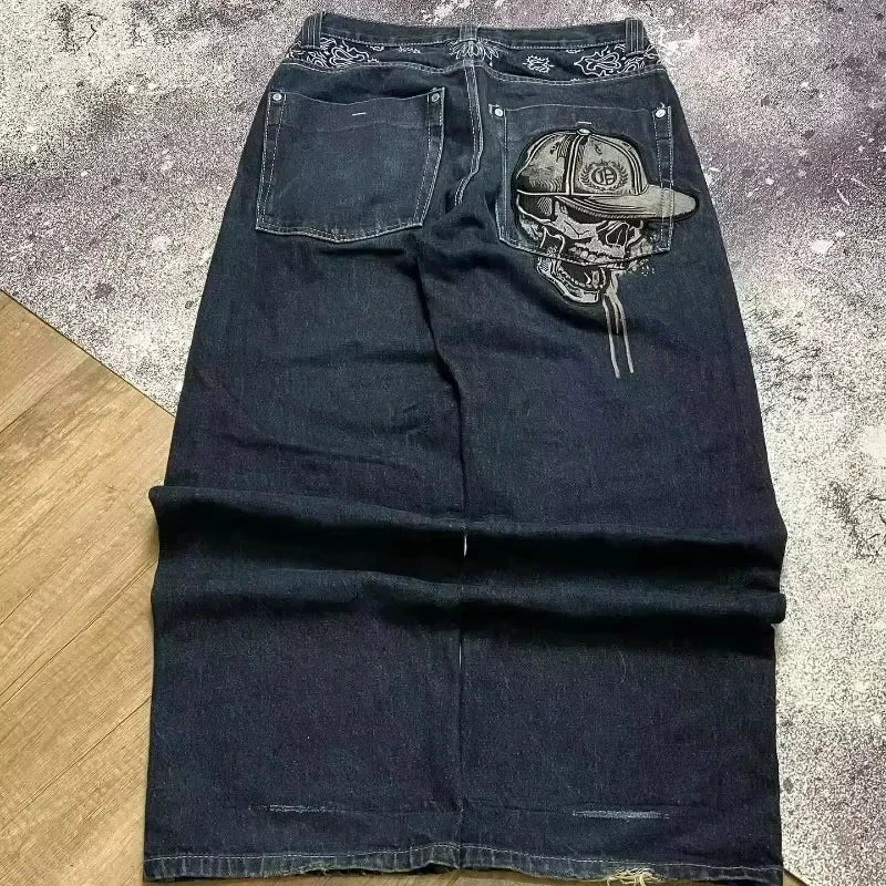 Y2K Loose Straight Jeans, Vintage Oversized Wide-Leg Unisex Pants