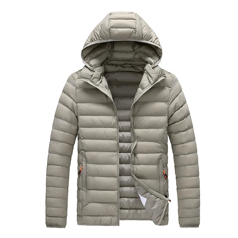 Winter Men's Warm Parka, Hooded, Thermal Padded, Windbreaker
