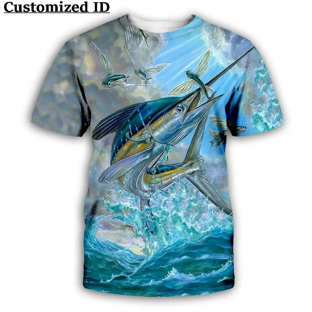 3D Fishing Print T-Shirt | Quick Dry Outdoor Sports Tee