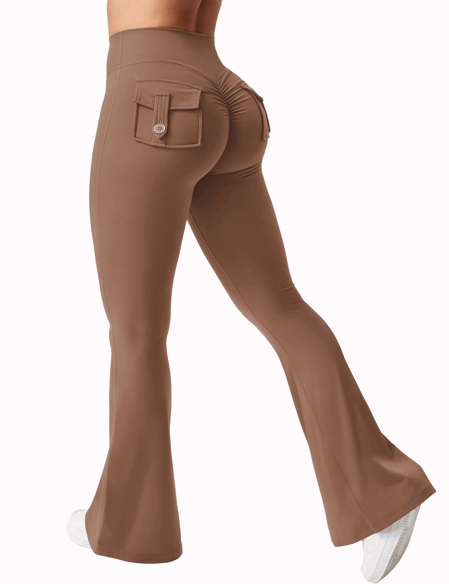 Women’s Wide Leg Yoga Leggings, High Stretch Compression Pants with Pockets