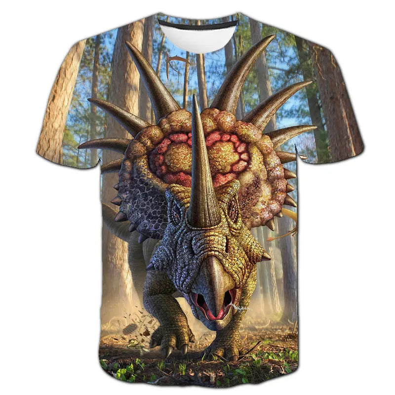 Kids Dinosaur T-Shirt, Summer Short Sleeve Tee, Boys & Girls