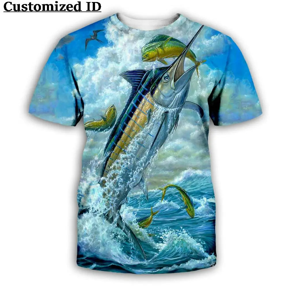3D Fishing Print T-Shirt | Quick Dry Outdoor Sports Tee