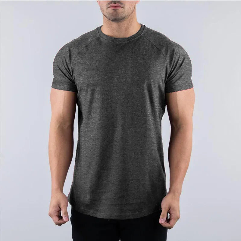 Muscle Fitness T-Shirt Summer Athleisure Gym Workout Tee for Men