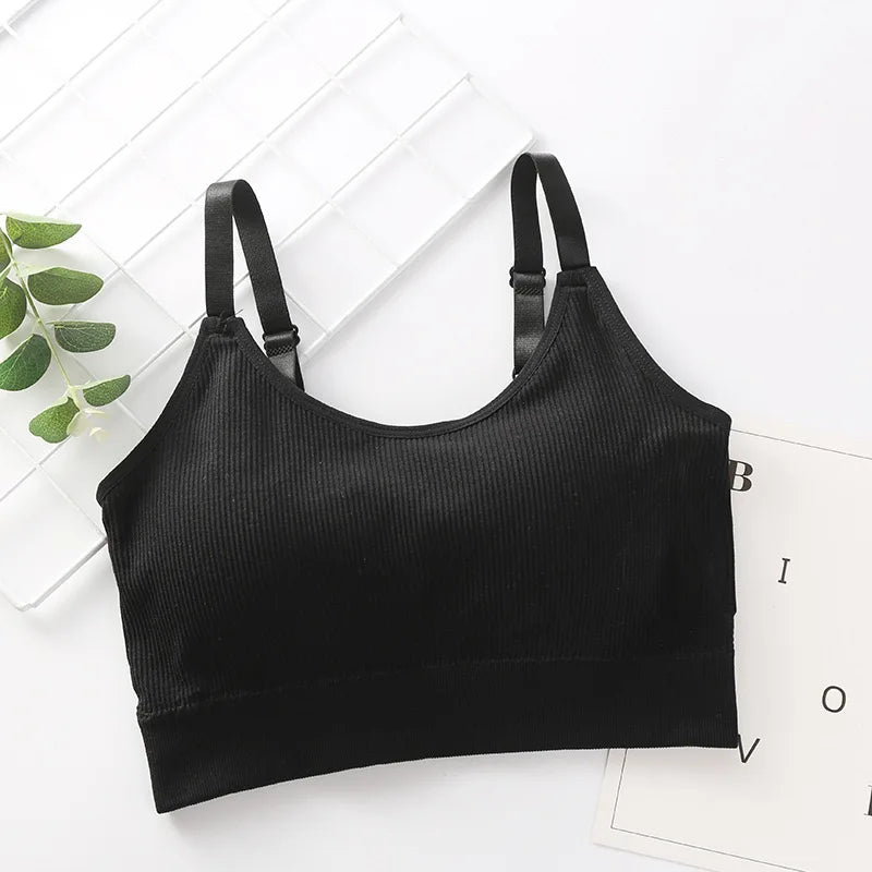 Seamless Full Cup Bralette, Wire-Free Sleep Bra, High-Quality Sports Tube Top
