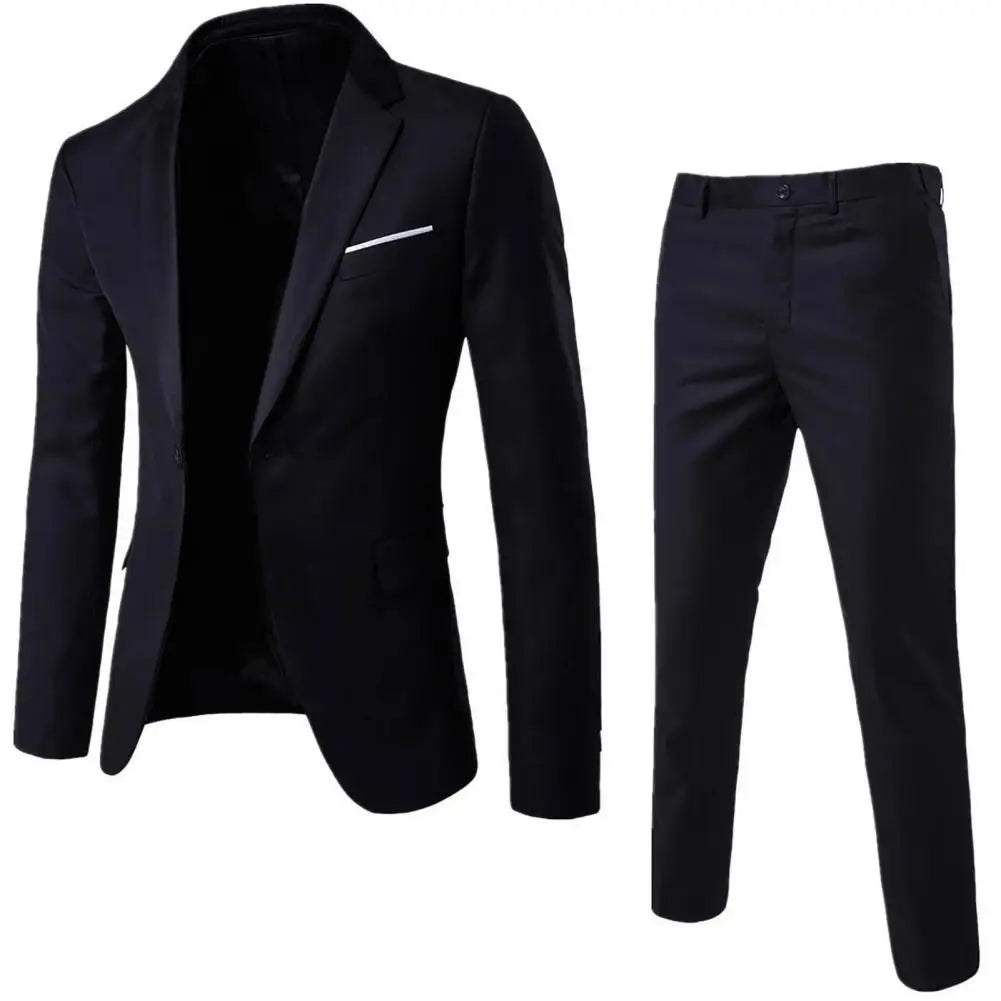 Men's 2-Piece Blazer & Pants Suit Slim Fit Wedding & Business Wear
