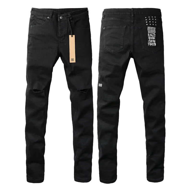 Retro Washed Light Jeans | Slim Fit Ripped Denim for Men & Women