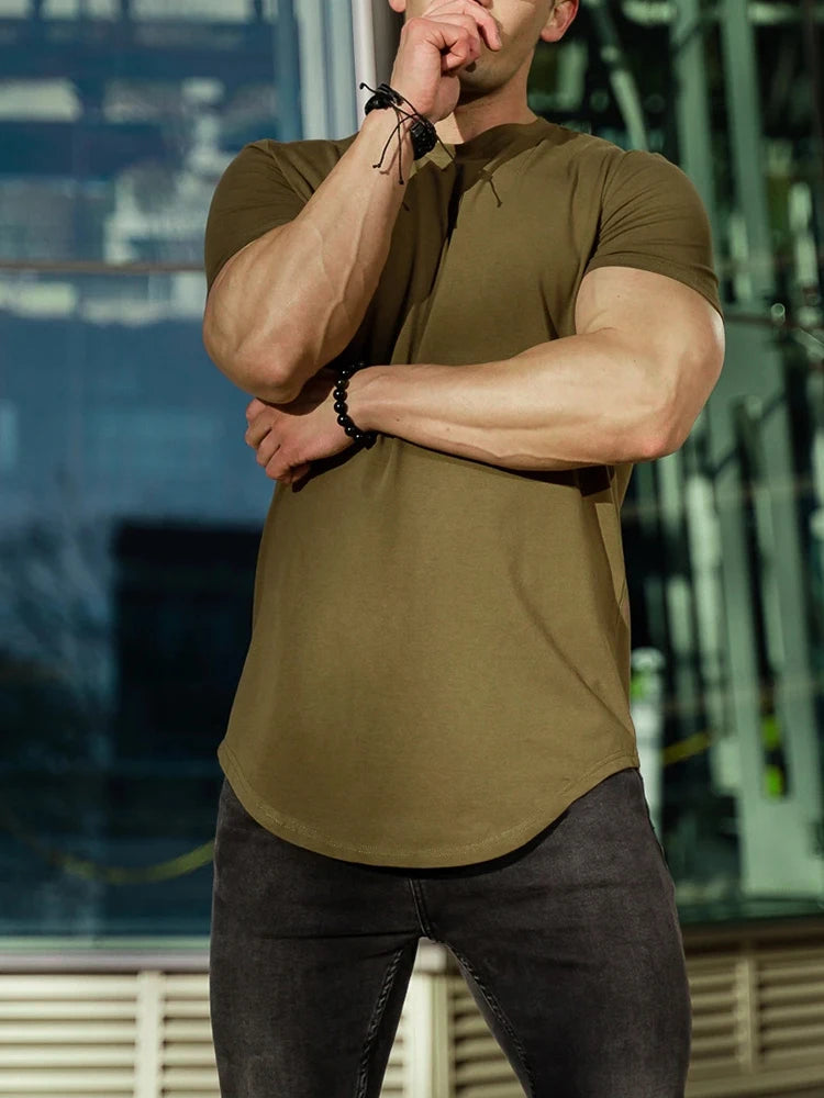 Muscle Fitness T-Shirt Summer Athleisure Gym Workout Tee for Men
