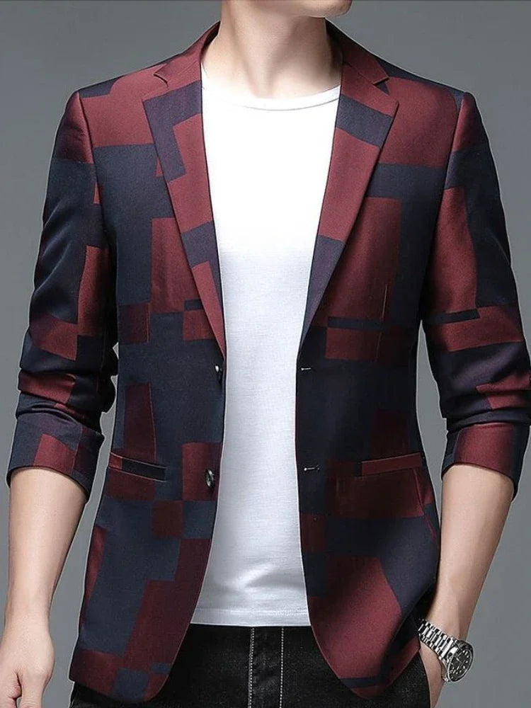 Oversize Single-Breasted Suit Blazer Plus Size Men's Jacket for Summer