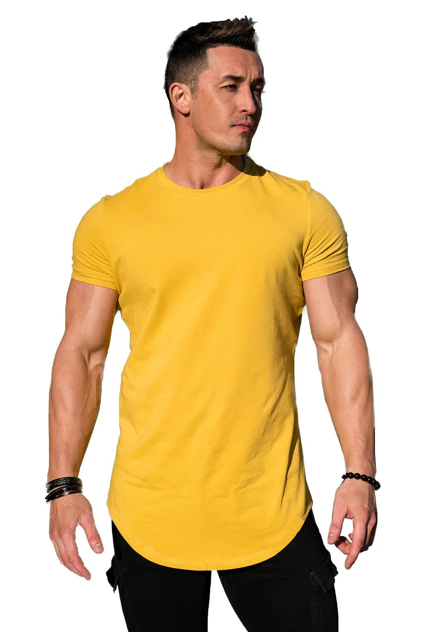 Muscle Fitness T-Shirt Summer Athleisure Gym Workout Tee for Men