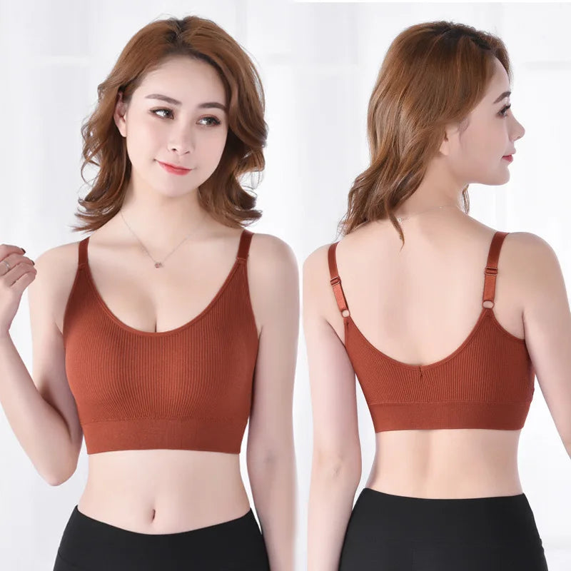 Seamless Full Cup Bralette, Wire-Free Sleep Bra, High-Quality Sports Tube Top