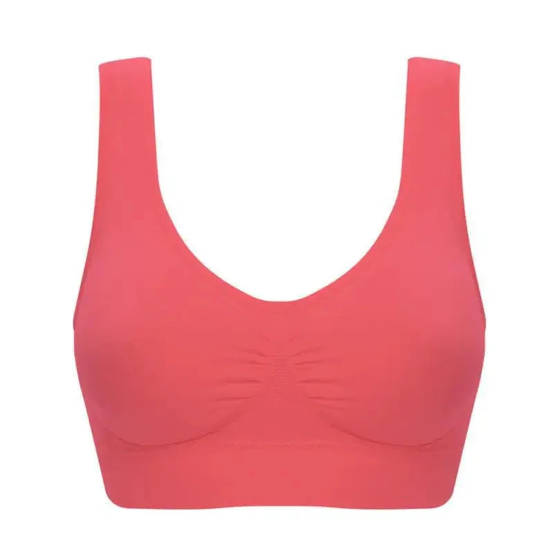 Women’s Seamless Crop Top Bra, Vertical Stripe Sports Bra, Breathable Yoga Underwear